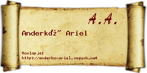 Anderkó Ariel névjegykártya